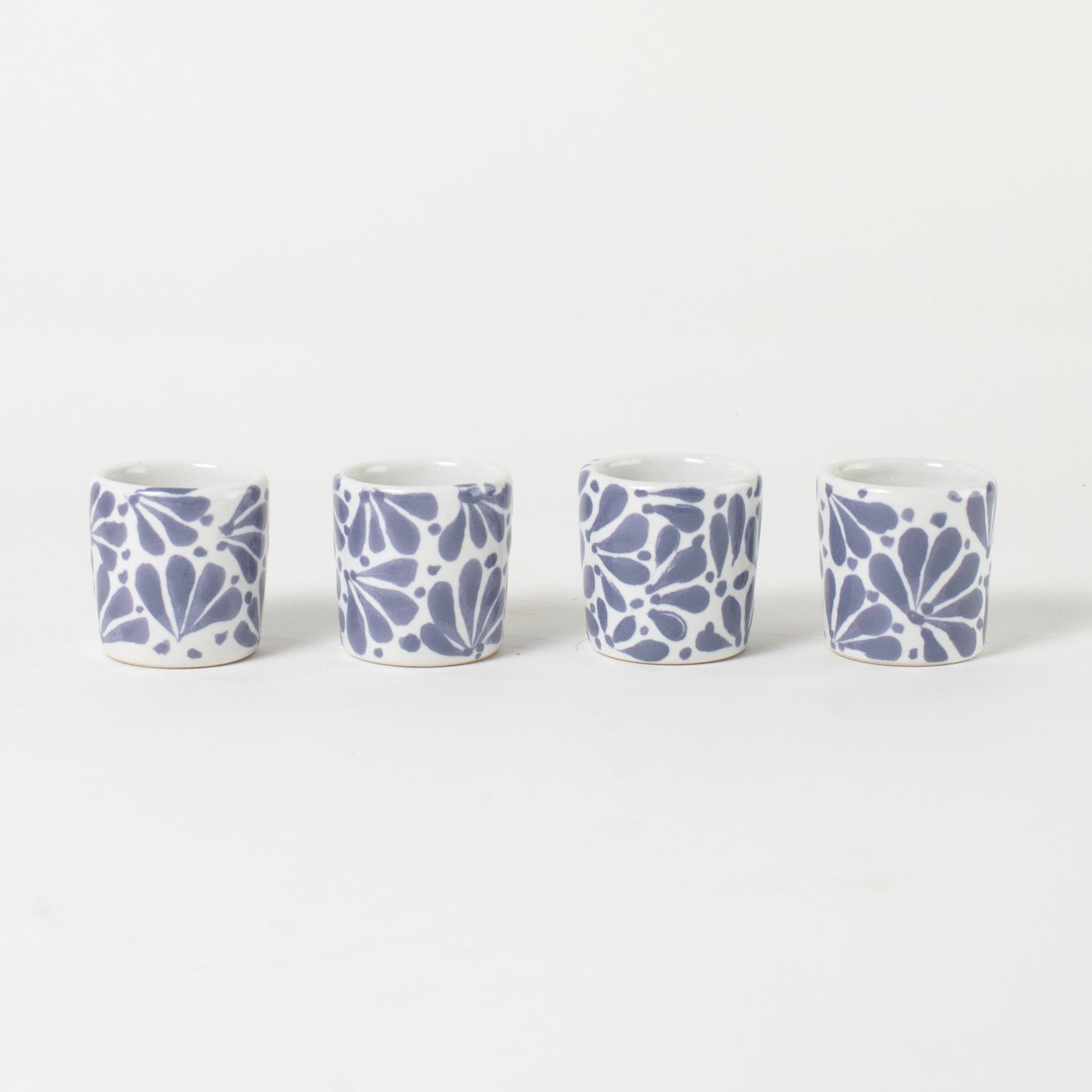 Tequileros de cerámica de colores (set de 4)